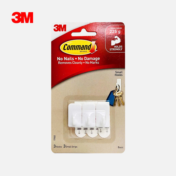 Móc dán tường kiểu vuông Command™ 17502ANZ - Chịu lực 225g - 3 cái/vỉ